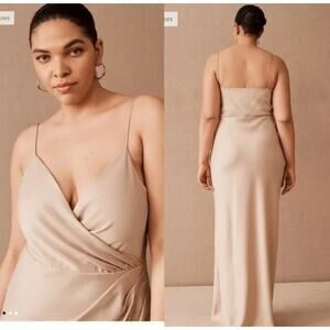 bhldn sophia square neck satin maxi dress BHLDN Sophia Square-Neck Satin Maxi Dress